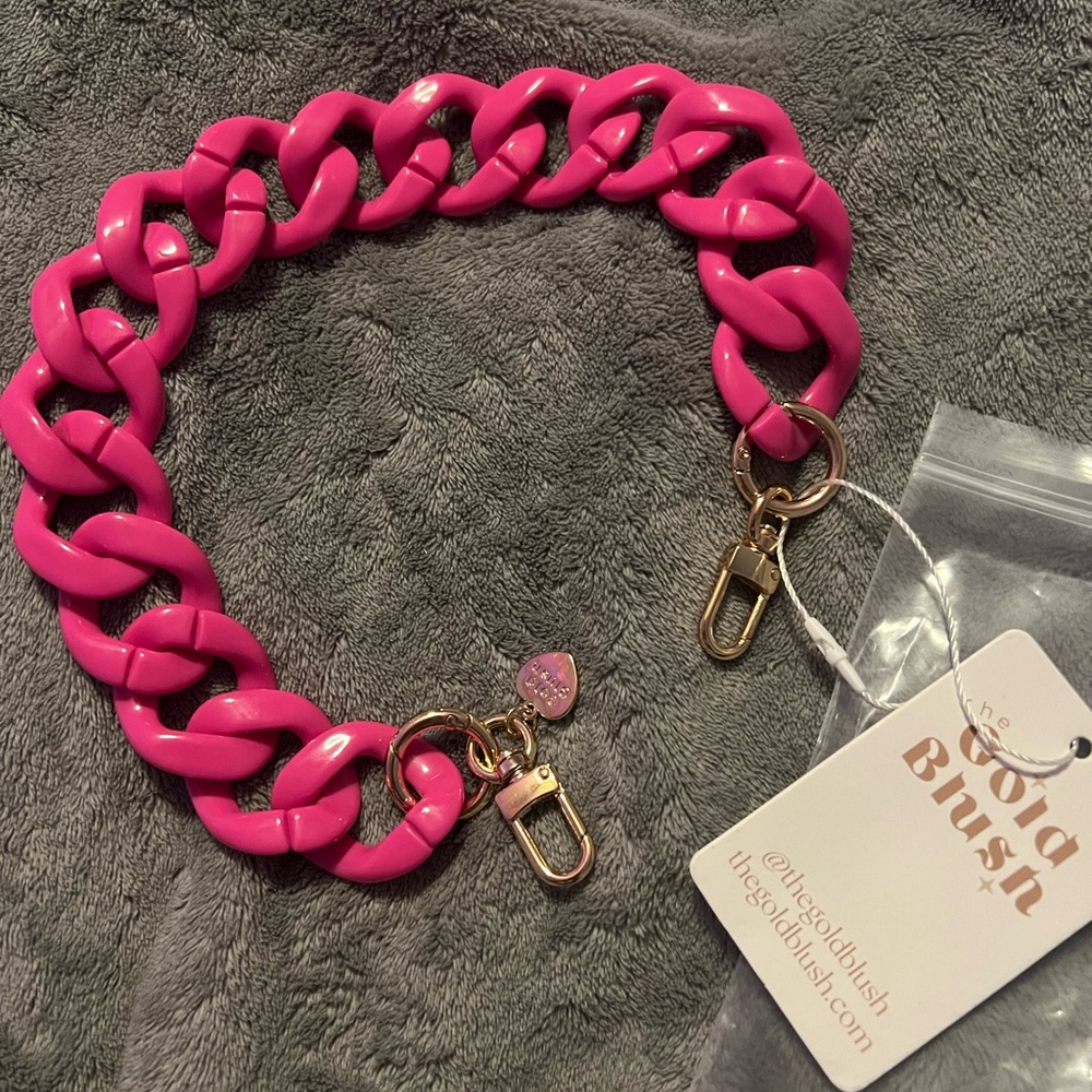Gold Blush Acrylic Luxe Bag Chain 18”